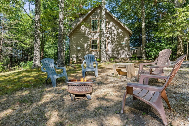 Firepit at Cloud 9, a 1 bedroom cabin rental located in Pigeon Forge