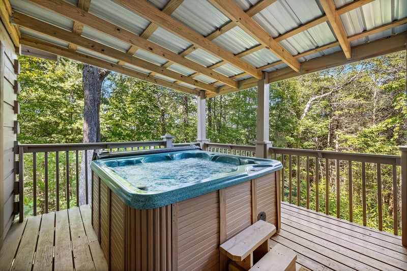 Hot tub at Cloud 9, a 1 bedroom cabin rental located in Pigeon Forge