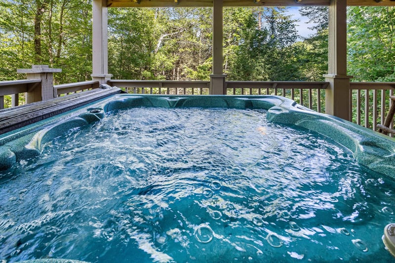 Close up of hot tub at Cloud 9, a 1 bedroom cabin rental located in Pigeon Forge