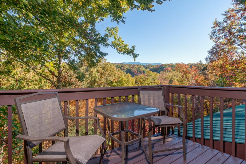 Dining table at Hawks Nest, a 1 bedroom cabin rental located in Pigeon Forge