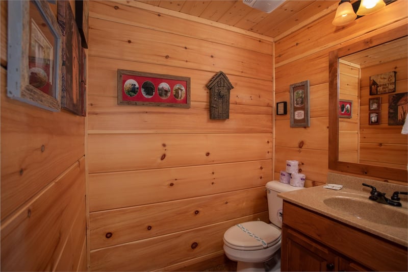 Bathroom at Cedar Creeks, a 2bedroom cabin rental located near Douglas Lake