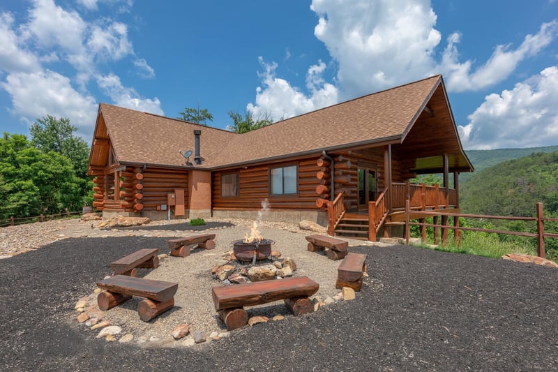 Fire pit at Gods Country, a 4 bedroom cabin rental located in Pigeon Forge