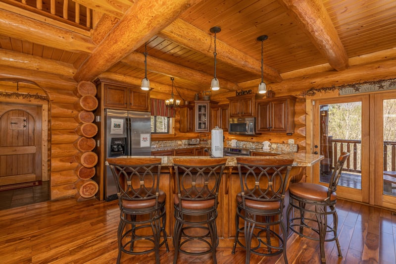 Breakfast bar for 4 at Gods Country, a 4 bedroom cabin rental located in Pigeon Forge