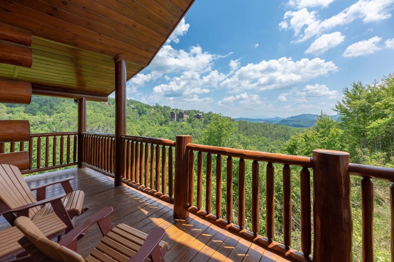 View from the deck at Gods Country, a 4 bedroom cabin rental located in Pigeon Forge