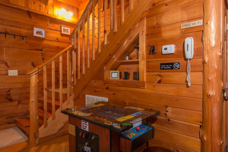 Arcade game at Hawks Nest, a 1 bedroom cabin rental located in Pigeon Forge