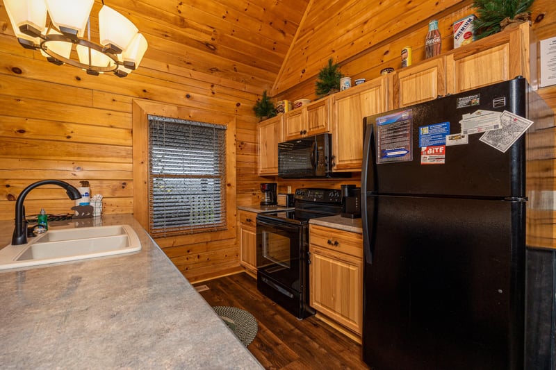Kitchen at Eagles Nest, a 2 bedroom cabin rental located in Sevierville