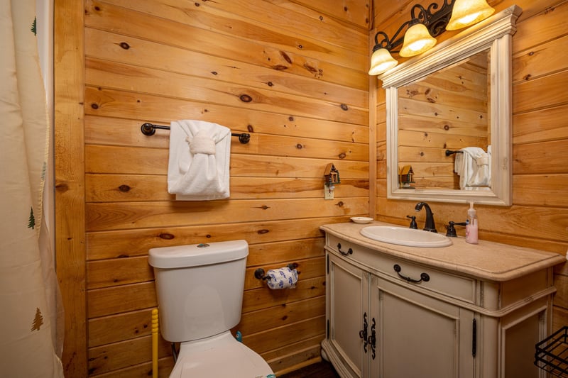 Second Bathroom at Eagles Nest, a 2 bedroom cabin rental located in Sevierville
