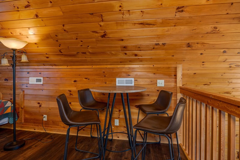 Loft Seating at Eagles Nest, a 2 bedroom cabin rental located in Sevierville