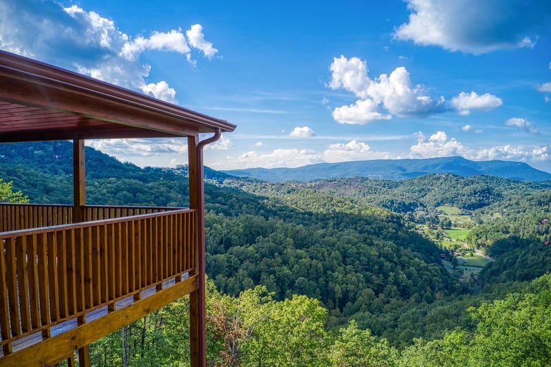 Mountain views at Four Seasons Palace, a 5bedroom cabin rental located in Pigeon Forge