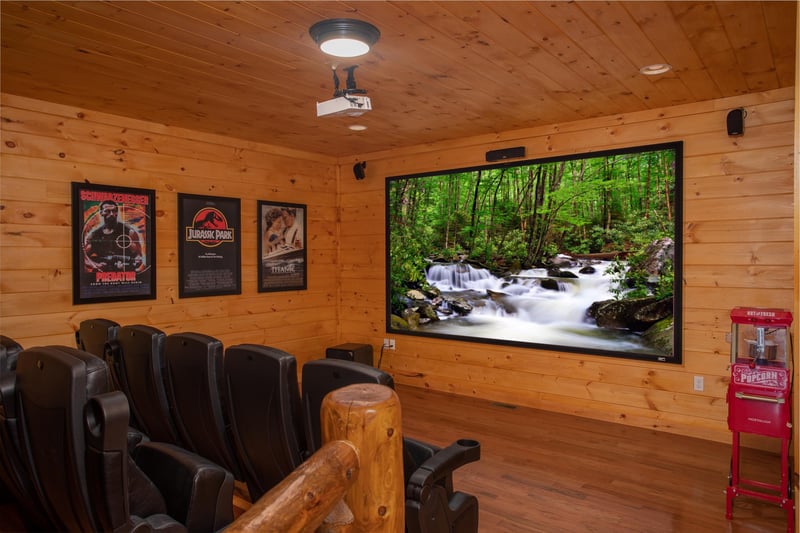 Theater room at Four Seasons Palace, a 5bedroom cabin rental located in Pigeon Forge