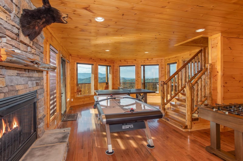 Air hockey table at Four Seasons Palace, a 5bedroom cabin rental located in Pigeon Forge