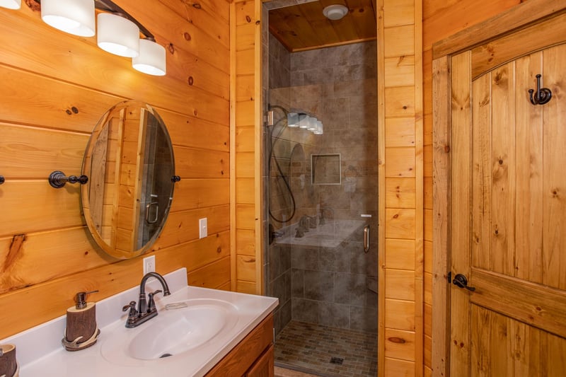 Third bathroom at Four Seasons Palace, a 5bedroom cabin rental located in Pigeon Forge