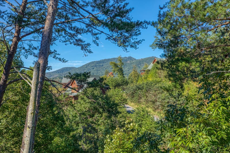 Mountain view at Bears Eye View, a 2bedroom cabin rental located in Pigeon Forge