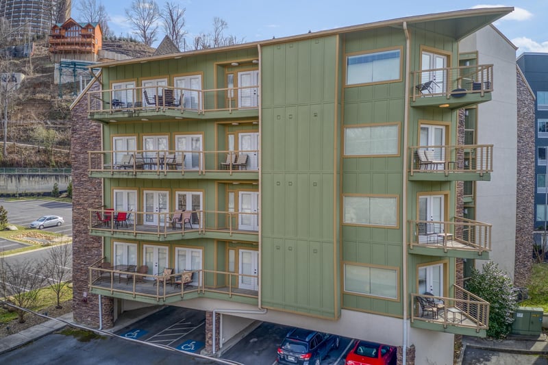 Building exterior at Heart of Gatlinburg, a 2 bedroom cabin rental located in Gatlinburg