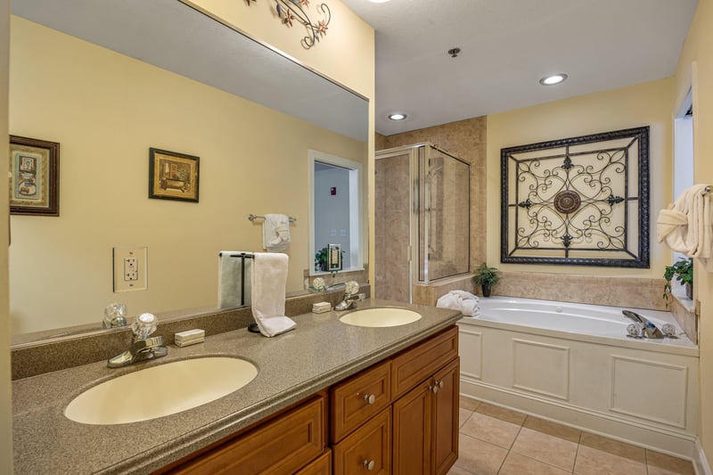 Master bathroom at Heart of Gatlinburg, a 2 bedroom cabin rental located in Gatlinburg