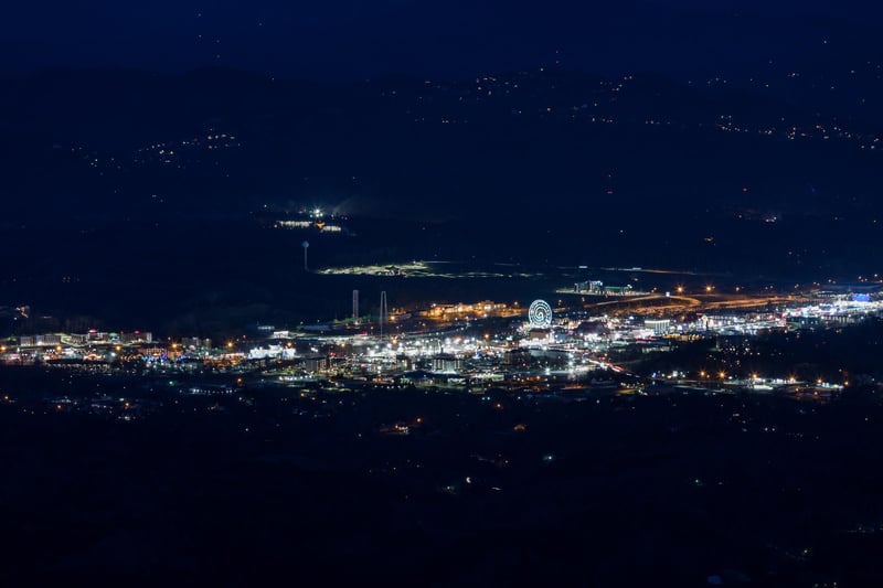 City lights views from Best View Ever A 5 bedroom cabin rental located in Pigeon Forge