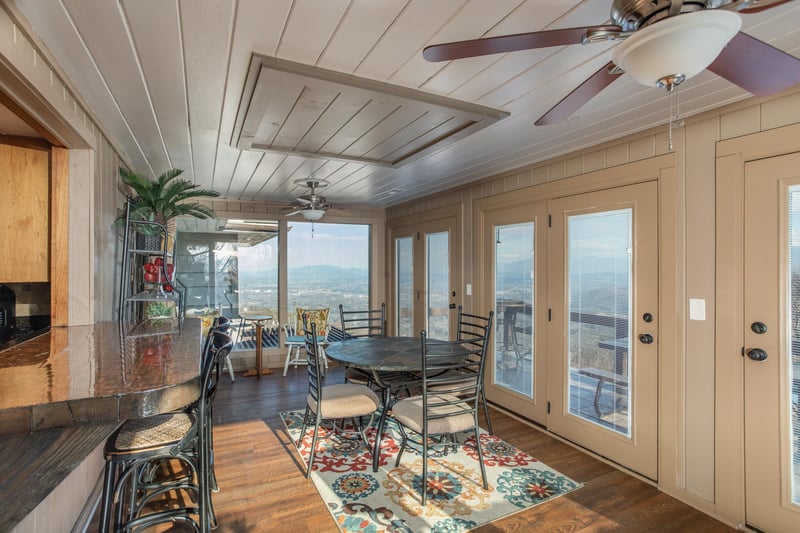 Dining space just off the kitchen at Best View Ever A 5 bedroom cabin rental in Pigeon Forge