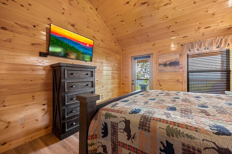 Bedroom Flat Screen TV at Heavenly Haven