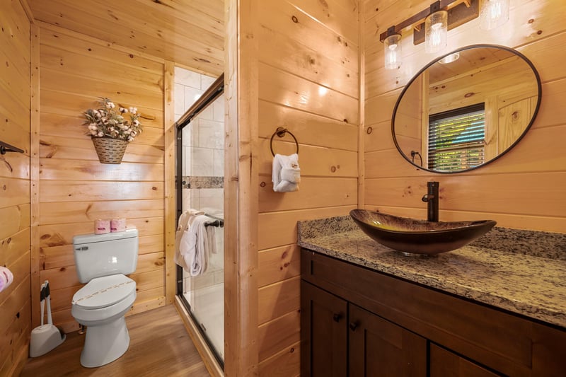 Bathroom with Walkin Shower at Heavenly Haven