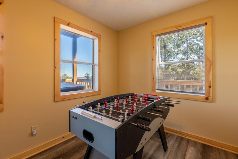 Foosball table at Le Bear Chalet, a 7 bedroom cabin rental located in Gatlinburg