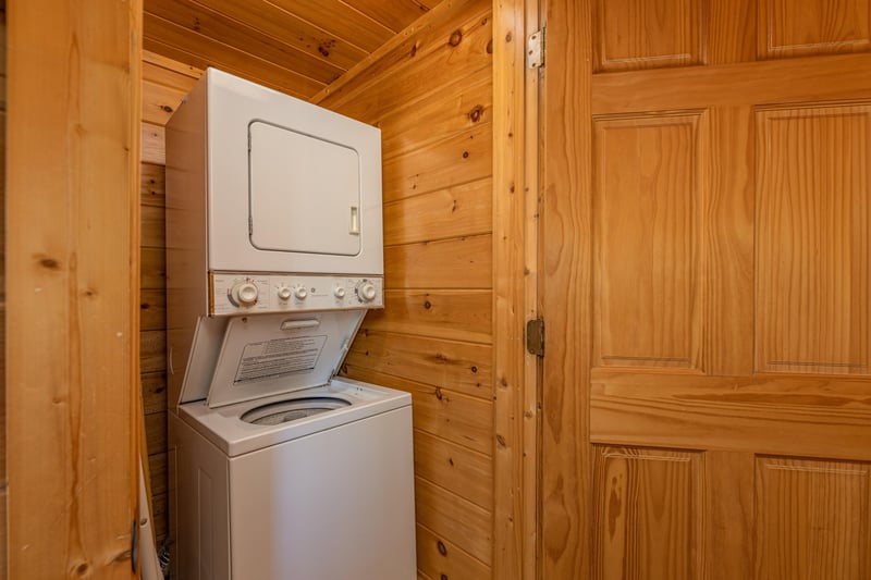 Washer and dryer at Loving Every Minute, a 5 bedroom cabin rental located in Pigeon Forge