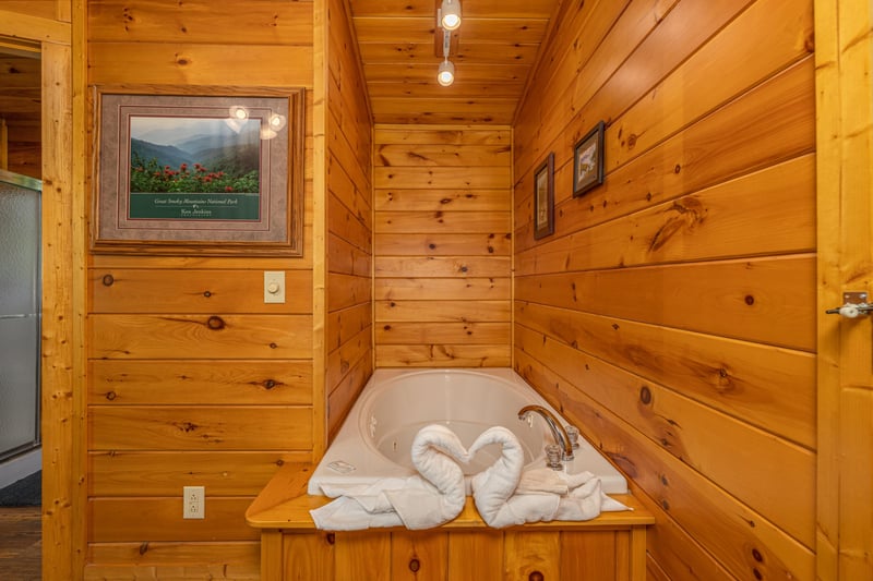 Jacuzzi at Moonlit Pines, a 2 bedroom cabin rental located in Pigeon Forge