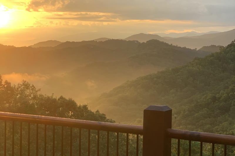 Sunset at Black Bears  Biscuits Lodge, a 6 bedroom cabin rental located in Pigeon Forge