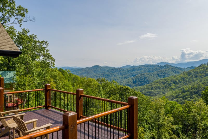 Views and deck at Black Bears  Biscuits Lodge, a 6 bedroom cabin rental located in Pigeon Forge